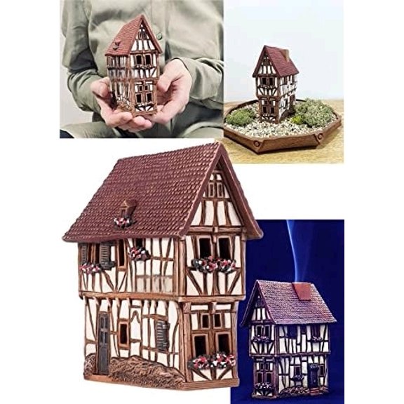Ceramic Houses and Villages Collection - Handmade House Miniature of Historic Winery in Bernkastel-Kues, Germany - Candle, Cone Incense Holder R255$$Home Decor, Kitchen, & Other