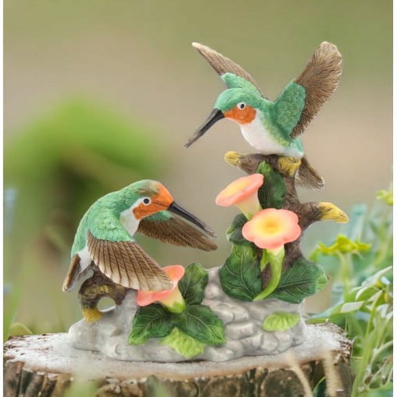 Ceramic Hummingbirds Figurine 4.5 inch Vintage Birdwatcher