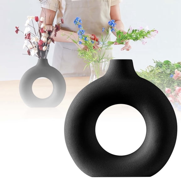 Ceramic Hydroponic Vase Transparent Flower Arrangement Modern Desktop Ornament Lightweight Decorative Set for Home