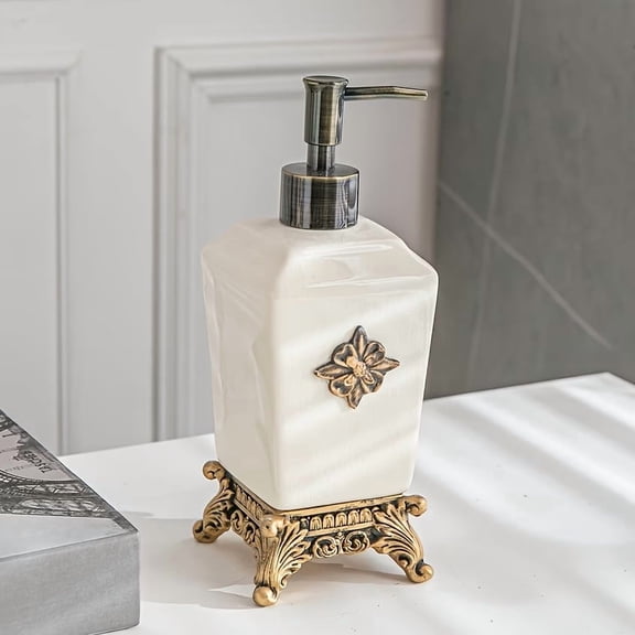 Ceramic Ice Crack Pattern Shower Gel and Hand Soap Dispenser Set - Elegant Bathroom Accessory for Home and Hotel