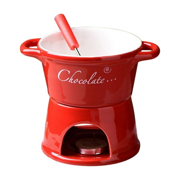 Ceramic Ice Cream Fondue Pot, Multi-Functional Chocolate Melting Cooker for Home Dessert Parties, 10-Ounce Capacity Appliance(A)