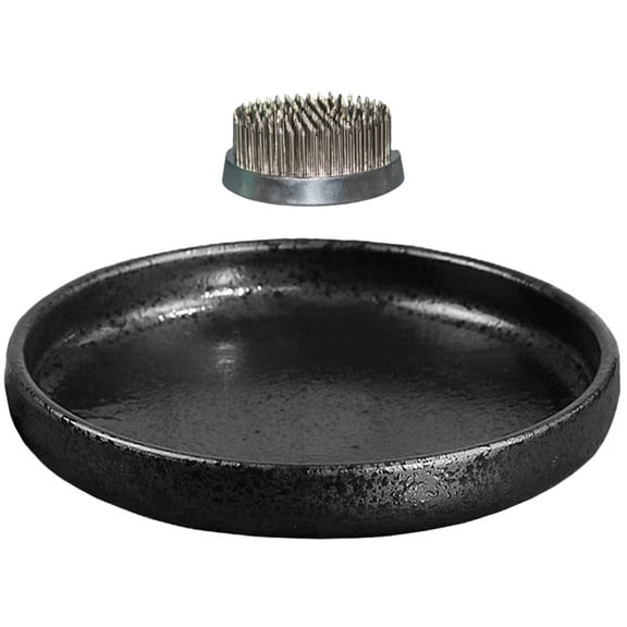 HOMEMAXS Black Floral Arrangement Pin Frog for Vase Pot with Round Shape 1 Set