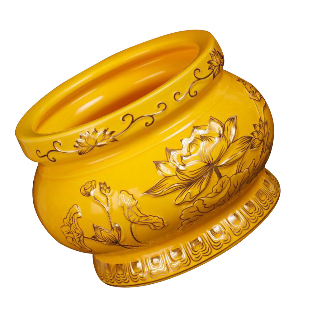 Ceramic Incense Burner Lotus Censer Decor Holder Container Vintage Ceramics