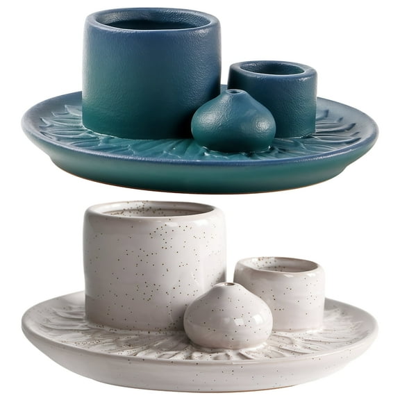 Ceramic Incense Burner & Sage Smudge Holder with Ash Catcher Dish