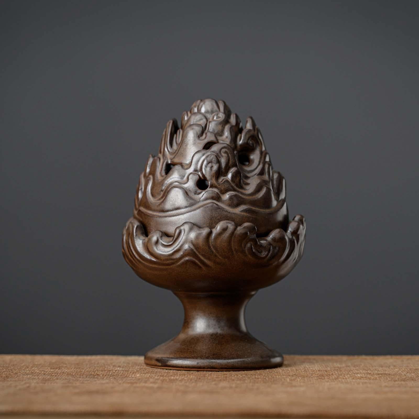 Ceramic Incenses Burner Porcelain Incenses Holder Fragrance Diffuser or Cones for Household Yoga Buddha Tea House Antique