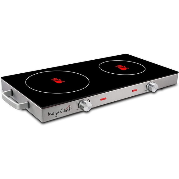 Ceramic Infrared Double Cooktop 25 Inch Black