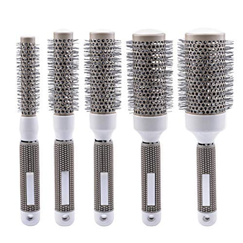 Professional Styling Ceramic Ion Round Brush For Blow Drying And Curling, Even Heat Distribution Flexible Massage Nylon Bristles Round Comb For Women's Salon Quality Hair Styling