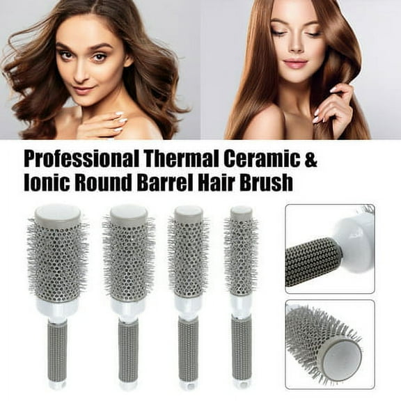 Ceramic Ionic Round Barrel Hair Brush,Roller Hairbrush for Blow Drying,Curling&Straightening,Volume&Shine By