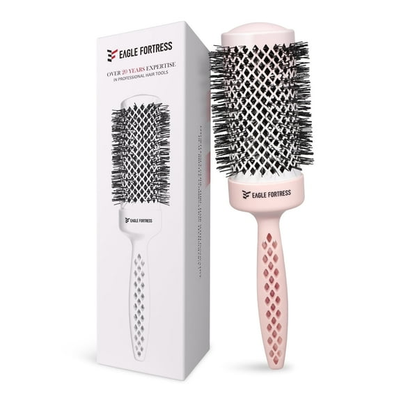 Eagle Fortress Ceramic Ionic Round Brush | Fast Drying & Anti-Frizz | Volumizing Brush for All Hair Types,2.08in,Pink
