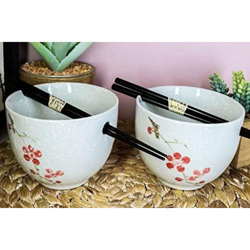 Ceramic Japanese Sakura Cherry Blossoms In White Purity Ramen Udong ...