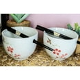 thumbnail image 1 of Ceramic Japanese Sakura Pink Cherry Blossoms Ramen Noodle Bowls Chopsticks Set 2, 1 of 6