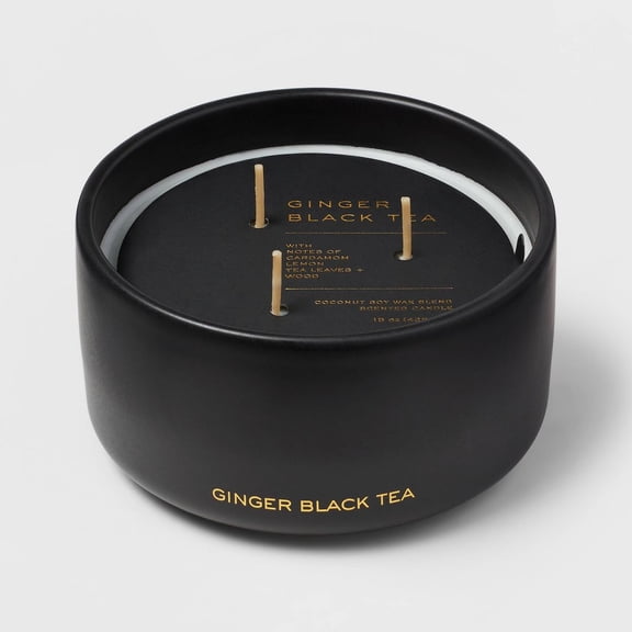 Ceramic Jar 3-Wick Black Label Candle-Multi-Wick, Hand-Poured Construction