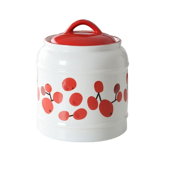 Ceramic Jar With Lid, Kitchen Canisters Ceramic Food Storage Jar With Airtight Lids, Coffee Canister For Ground Coffee-red-2300ml/81oz