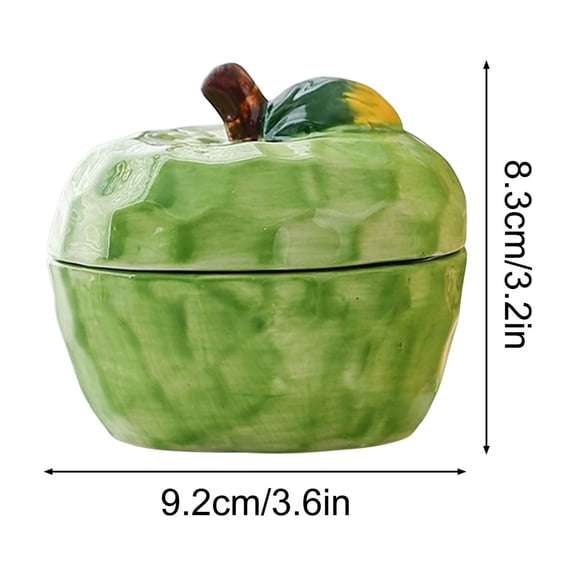 Ceramic Jewelry Box, Decorative Storage Jar, Strawberry Ceramic Trinket Box with Lid for Home Organization, Durable Elegant Ceramic Container for Kitchen and Living Room Décor