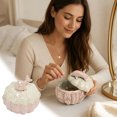 thumbnail image 1 of Ceramic Jewelry Box, Vintage Decorative Trinket Box with Lid, Jewelry Gift Organizer for Earrings and Rings (Light Pink), 1 of 5