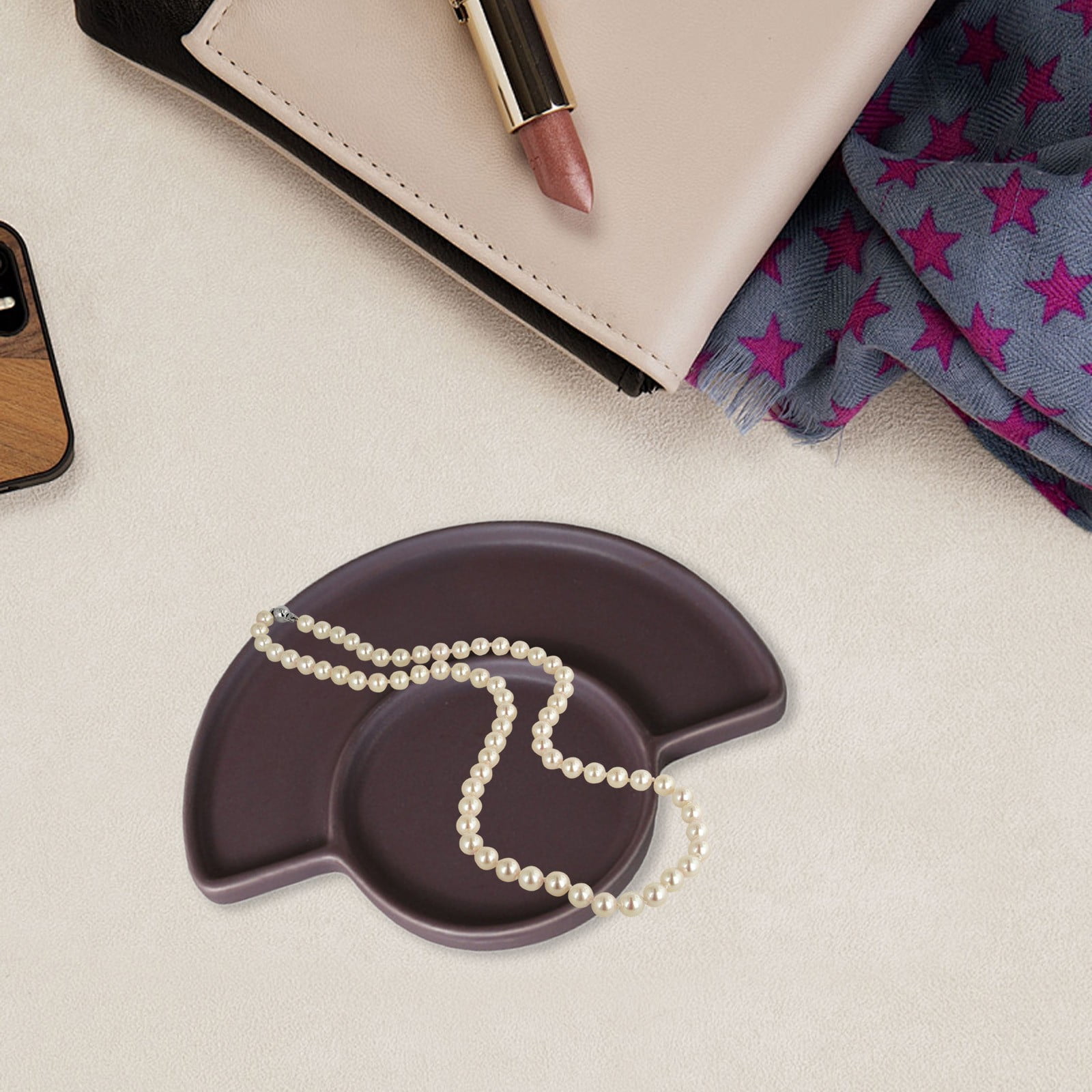 Elegant Ceramic Tray for Home Decor and Key Storage