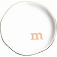 thumbnail image 1 of Ceramic Jewelry Tray White Letter M Irregular Round Jewelry Tray Plate, 1 of 9