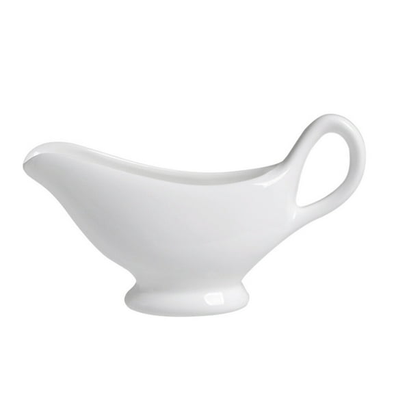 STRANDCHIC White Ceramic Gravy Boat for Home Kitchen Dining Table Accessory Elegant Design
