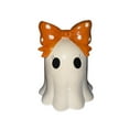 thumbnail image 1 of Ceramic Kawaii Ghost Statue Halloween Decor - Polka Dot Bow Desk Ornament Gothic Cute Figurine Office Shelf Decor Spooky Gift Idea(Orange), 1 of 4