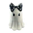 thumbnail image 1 of Ceramic Kawaii Ghost Statue Halloween Decor - Polka Dot Bow Desk Ornament Gothic Cute Figurine Office Shelf Decor Spooky Gift Idea(White), 1 of 4