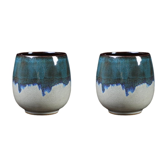 Ceramic Kiln Change Espresso Coffee Cup Blue 6*5cm Creative Hand Warming Cup for Liquor Tea Tasting Home Cafe Office Coffee Tea Drinkware