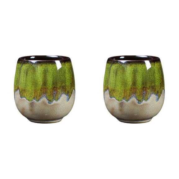 Ceramic Kiln Change Espresso Coffee Cup Green 6*5cm Creative Hand Warming Cup for Liquor Tea Tasting Home Cafe Office Coffee Tea Drinkware