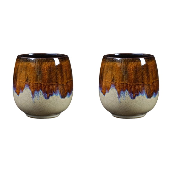 Ceramic Kiln Change Espresso Coffee Cup Yellow 6*5cm Creative Hand Warming Cup for Liquor Tea Tasting Home Cafe Office Coffee Tea Drinkware