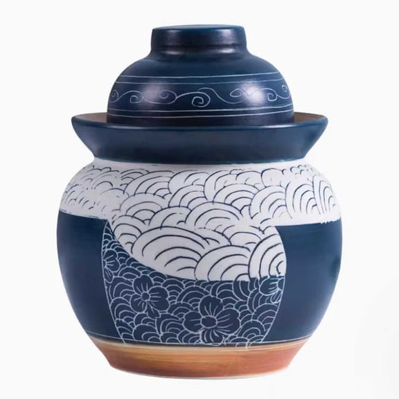Ceramic Kimchi Jar, Chinese Ceramic Jam Jelly, Coffee Can Set for Food Kimchi Container