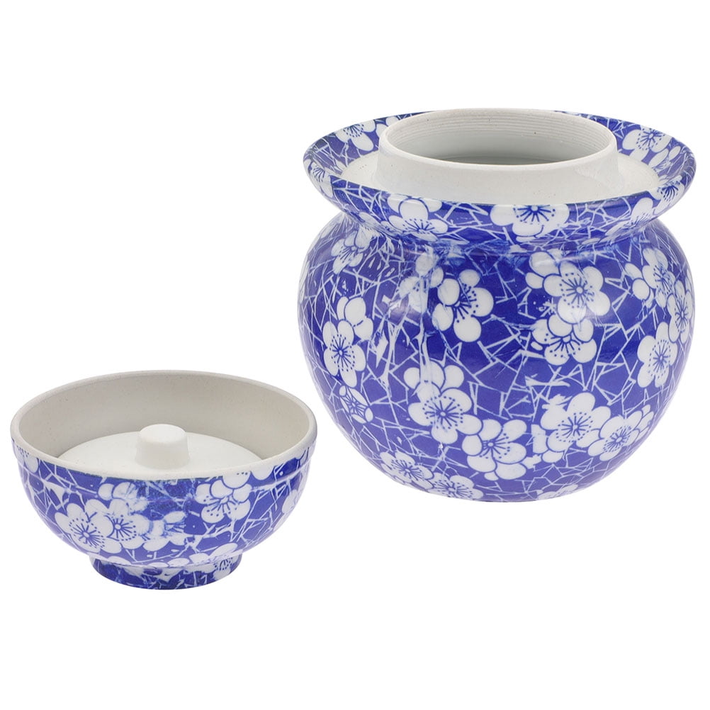 Ceramic Kimchi Jar Food Storage Home Pot Glass Jars with Lids
