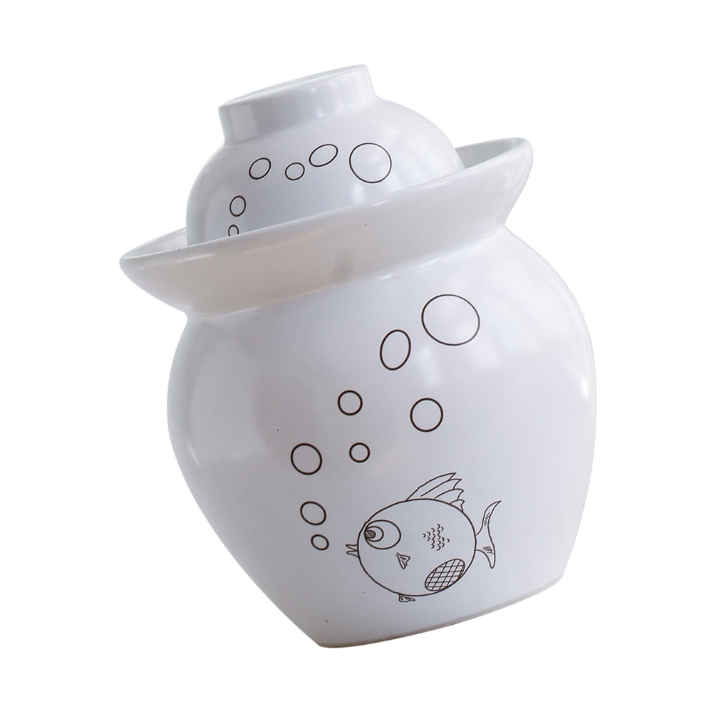 Ceramic Kimchi Jar Glass with Lid Sealing Pickle Airtight Containers