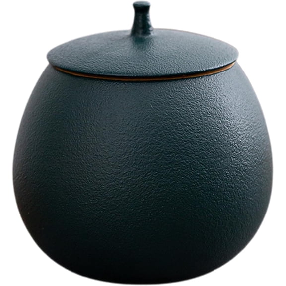 Ceramic Kitchen Canister with Airtight Lid, Tea Coffee Canister, Vintage Round Herb Storage Container for Sugar Spice Nuts, Seal Jar for Pantry Organization (Military Green)