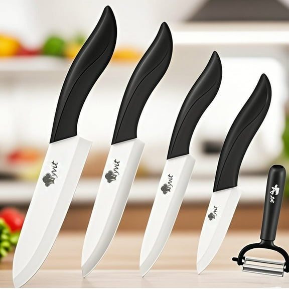 Ceramic Knife 9-Piece Chef Kitchen Knives Set with Sharp Fruit Paring Knife and One Peeler