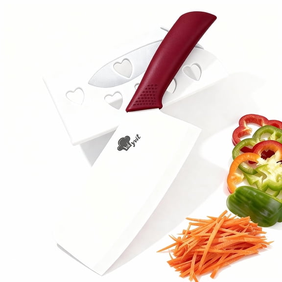Ceramic Knife 7" Rustproof Vegetable Cleaver Knife Nakiri Lightweight Kitchen Paring Knife with Cover Chopping Knife Slicing Cutter