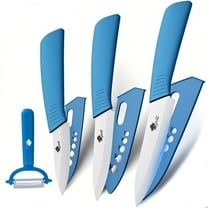 4-Piece Ceramic Knife Set Kitchen Chefs Paring Knife with Cover 3" 4" 5" Utility Knife for Fruit Vegetable