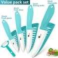 thumbnail image 1 of Ceramic Knife Set 5-Piece Sharp Chef Knives + One Peeler Non Rust White Blade with Sheaths 6-inch Serrated Bread Knife Non Rust Advantage Slicer, 1 of 8