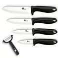 thumbnail image 1 of Ceramic Knife Set 6" 5" 4" 3" Sharp Chef Knives + One Peeler Non Rust White Blade with Sheaths Meat Fruits Vegetables Knife Non Rust Advantage Slicer, 1 of 9