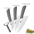 thumbnail image 1 of Ceramic Knives Set with Peeler Kitchen Knives Slicer with Sheaths 3" 4" 5" Fruit Paring Utility Vegetable Carrot Slicing White Blade，Green, 1 of 8