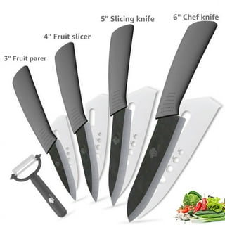 Tovolo Set of 2 - 8 inch Paring Knives with Bonus Protective Blade Covers! Great for Cutting Dicing & Slicing Tomatoes, Fruits, Meat & More, Charcoal