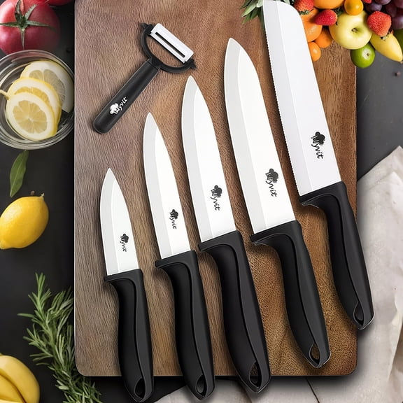 Ceramic Knife Set for Kitchen 11-Piece Fruit Slicing Knife with Cover Rustproof Ceramic Blade Vegetable Paring Knves