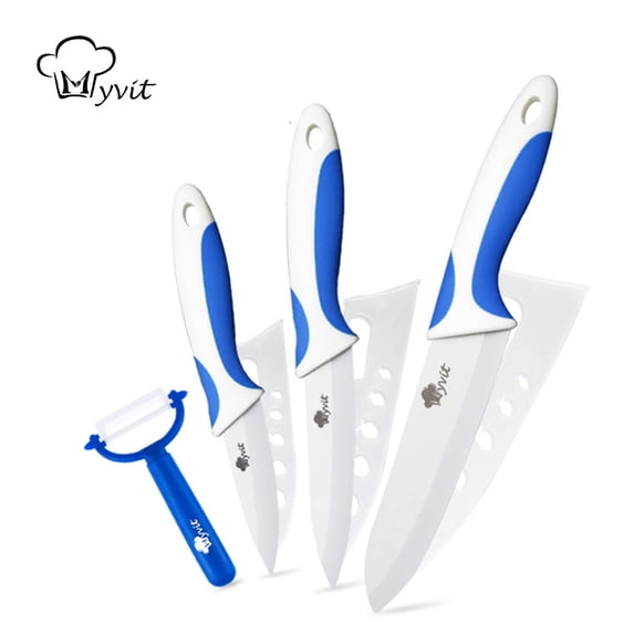Ceramic Knives Set Multifunctional Kitchen Knife 3" 4" 5" Paring Knife Slicing Slicer Knives with Ceramic Peeler and Multicolor Soft-Grip Handle