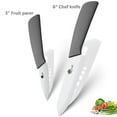 thumbnail image 1 of Ceramic Knife Set for Kitchen, 6 Inch Chef Knife + 3 Inch Paring Knife with Sheath, Zirconia Soft-Grip, Rustproof, 1 of 8