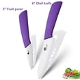 thumbnail image 1 of Ceramic Knife Set for Kitchen, 6 Inch Chef Knife + 3 Inch Paring Knife with Sheath, Zirconia Soft-Grip, Rustproof, 1 of 8