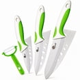 thumbnail image 1 of Ceramic Knife Set with Cover and Peeler, 3/4/6 Inch White Paring Knives for Kitchen, Ultra Sharp Kitchen Knives for Fruits Vegetables, 1 of 8