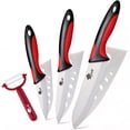 thumbnail image 1 of Ceramic Knife Set with Cover and Peeler, 3/4/6 Inch White Paring Knives for Kitchen, Ultra Sharp Kitchen Knives for Fruits Vegetables, 1 of 8