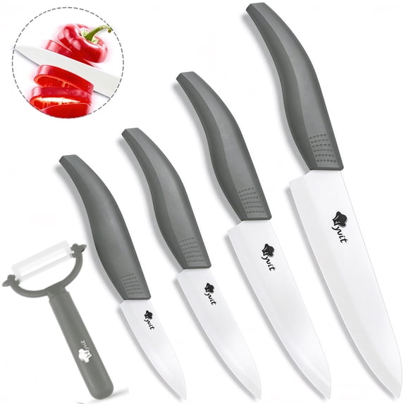 Akatsuki Ceramic Knife Set 9-Piece Kitchen Chef Paring Knives Set with Covers,3", 4", 5", 6" Vegetable Fruit Cooking Knife and a Peeler