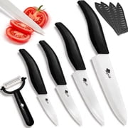 Akatsuki Ceramic Knife Set 9-Piece Kitchen Chef Paring Knives Set with Covers,3", 4", 5", 6" Vegetable Fruit Cooking Knife and a Peeler
