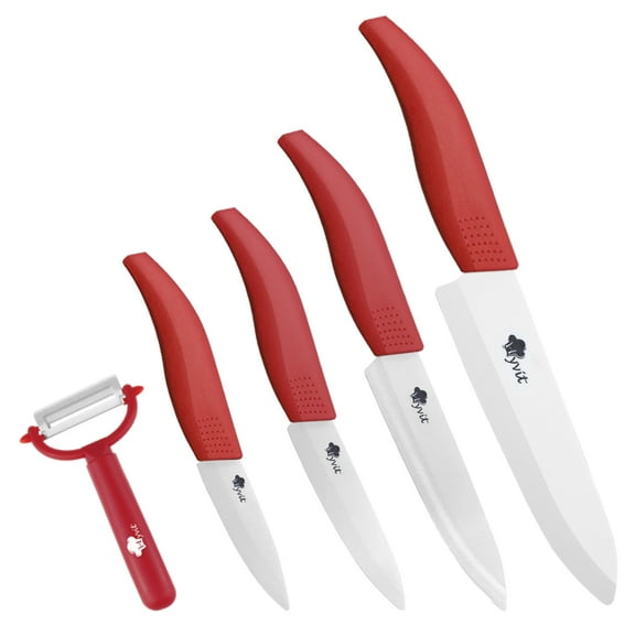 Akatsuki Ceramic Knife Set 9-Piece Kitchen Chef Paring Knives Set with Covers,3", 4", 5", 6" Vegetable Fruit Cooking Knife and a Peeler