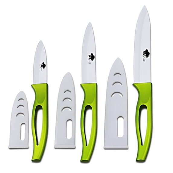 Ceramic Knife Sharp Household Fruit Knives Set with 5inch Utility Knife and 4inch Paring and 3inch Cutter Tools with Sheath