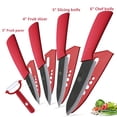 thumbnail image 1 of Ceramic Knife Set Professional Kitchen Knife with Sheath,Super Sharp Rust Proof Stain Resistant (6" Chef Knife,5" Utility Knife,4" Fruit Slicer,3" Paring,One Peeler), 1 of 7