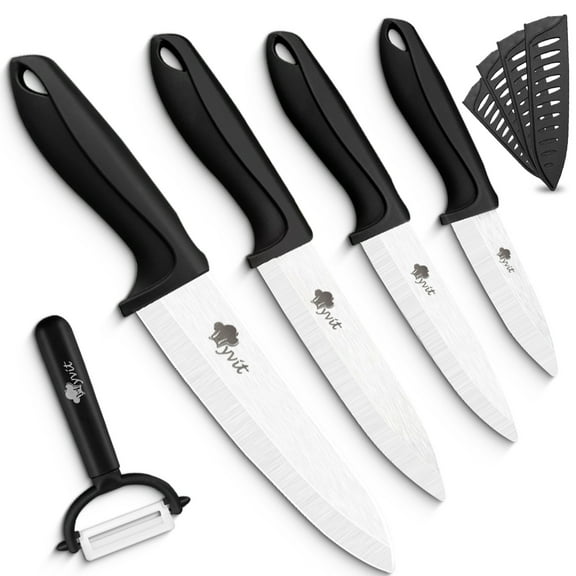 Ceramic Knife Set Kitchen Chef Knife Kit Fruit Paring Knife with Covers Utility Knife Cooking Cutter for Cutting Meat Vegetable Fish
